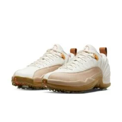 Nike Air Jordan XII G Spiked Golf Shoe - White/Beige -Best Golf Beige 4