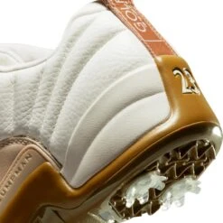 Nike Air Jordan XII G Spiked Golf Shoe - White/Beige -Best Golf Beige 7