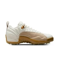 Nike Air Jordan XII G Spiked Golf Shoe - White/Beige -Best Golf Beige 8