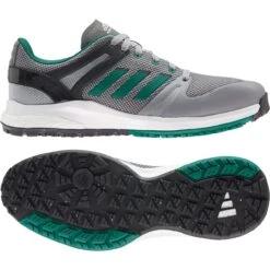 ADIDAS Men's EQT Spikeless Golf Shoe - Grey/Green/Black -Best Golf Black 30