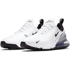 Nike Women's Air Max 270 G Spikeless Golf Shoe - White/Black -Best Golf Black 6