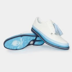 G/FORE Women's Tuxedo Gallivanter Spikeless Golf Shoe - White/Blue -Best Golf Blue 38