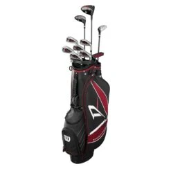 Wilson Deep Red Tour Package Set With Cart Bag