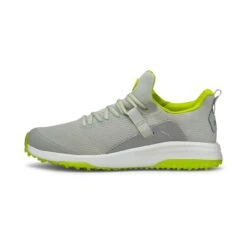 Puma Junior Fusion EVO Spikeless Golf Shoe - Grey/Green -Best Golf Green 17