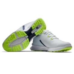 FootJoy Men's Fuel Sport Spikeless Golf Shoe - White/Green -Best Golf Green 3