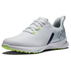 FootJoy Men's Fuel Sport Spikeless Golf Shoe - White/Green -Best Golf Green 5