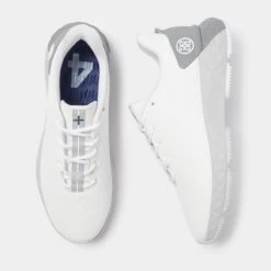 G/FORE Men's MG4+ Spikeless Golf Shoe - White/Grey -Best Golf Grey 12