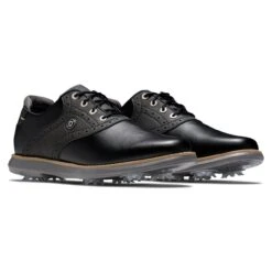 FootJoy Women's Traditions Spiked Shoe - Black/Grey -Best Golf Grey 39