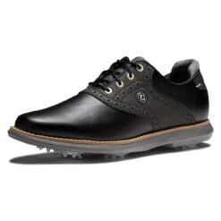 FootJoy Women's Traditions Spiked Shoe - Black/Grey -Best Golf Grey 41