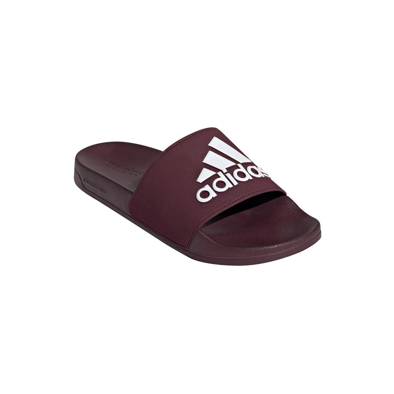 ADIDAS Men's Adilette Slides - Dark Red 2 ADIDAS Men's Adilette Slides - Dark Red - Image 2