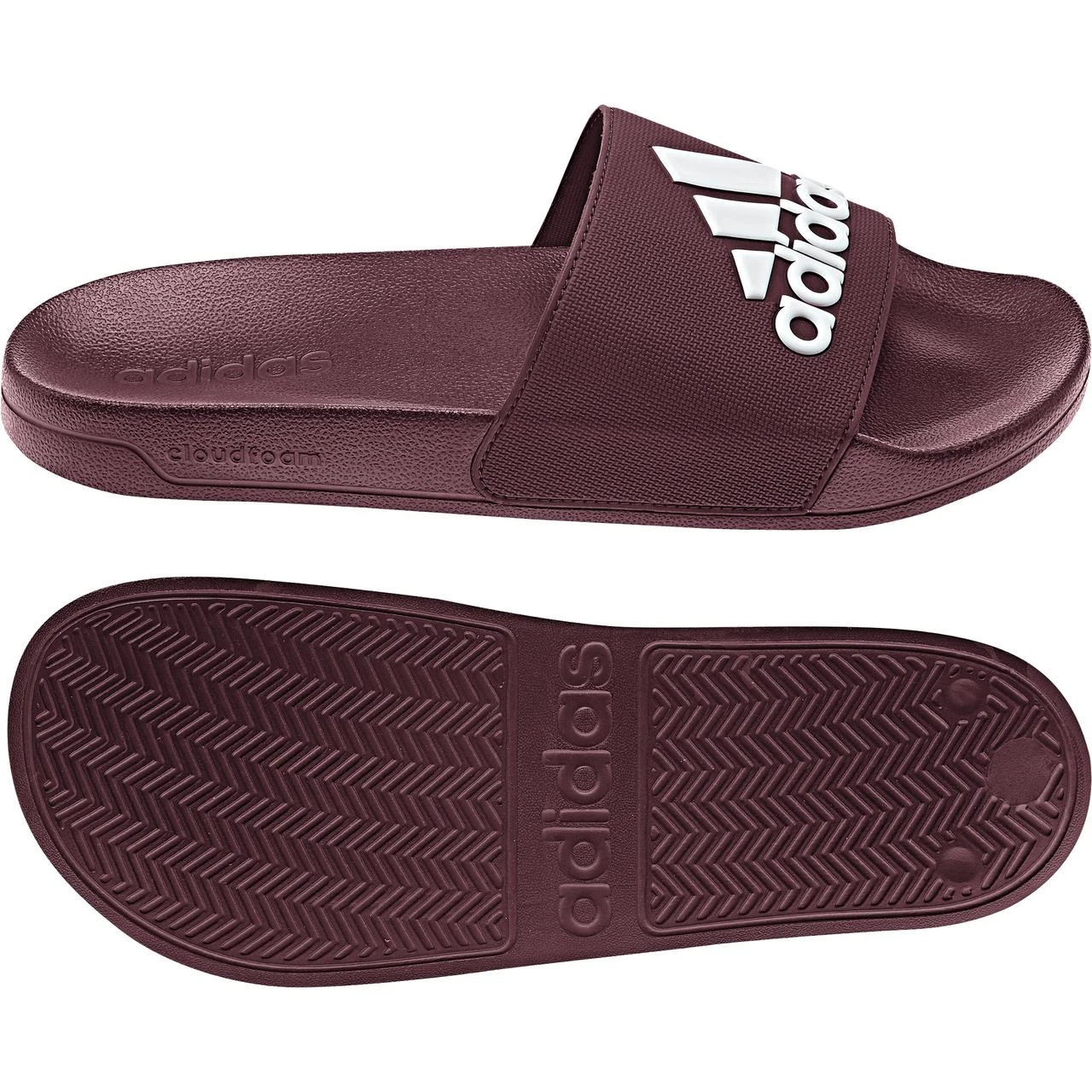ADIDAS Men's Adilette Slides - Dark Red 7 ADIDAS Men's Adilette Slides - Dark Red - Image 7