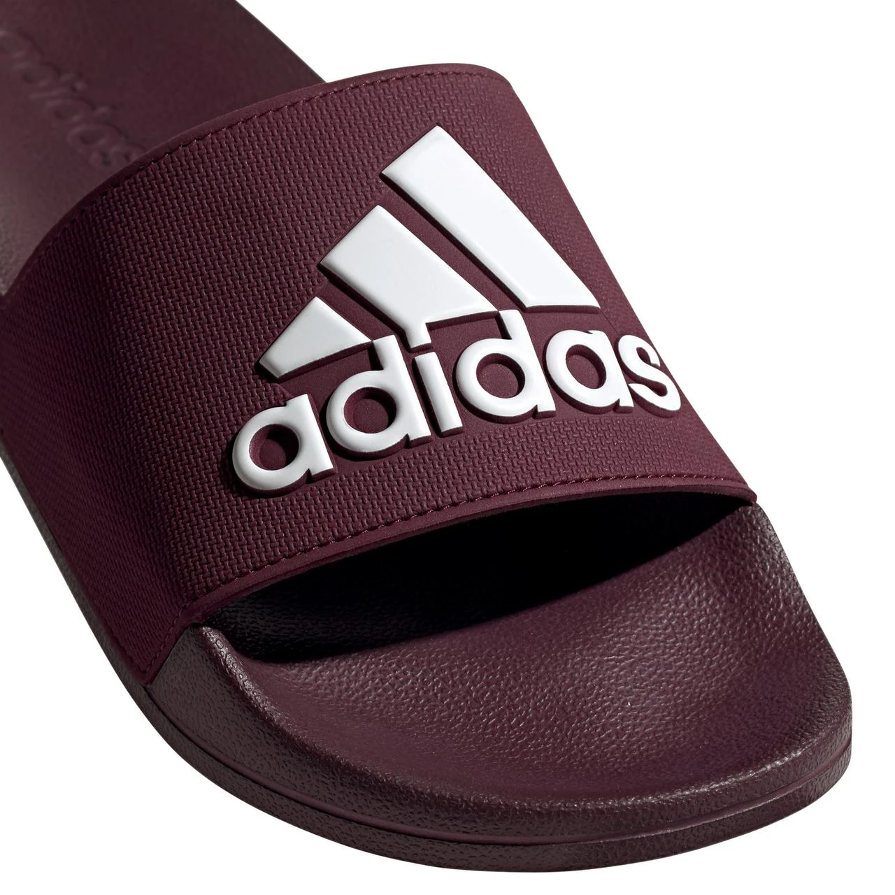 ADIDAS Men's Adilette Slides - Dark Red 8 ADIDAS Men's Adilette Slides - Dark Red - Image 8