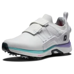 FootJoy Women's Hyperflex BOA Spiked Golf Shoe - White/Multi -Best Golf Multi 22