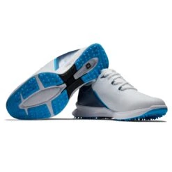 FootJoy Men's Fuel Sport Spikeless Golf Shoe - White/Navy -Best Golf Navy 11