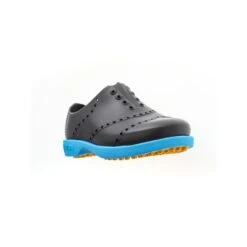 Kids Bright Spikeless Shoe - Black/Neon Blue -Best Golf Neon Blue 2