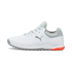 Puma Men's PROADAPT Alphacat Spikeless Golf Shoe- White/Orange