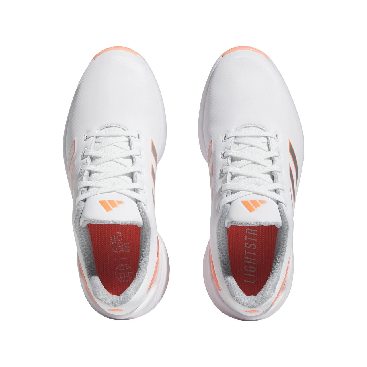 ADIDAS Women's ZG23 Spiked Golf Shoe - White/Peach 3 ADIDAS Women's ZG23 Spiked Golf Shoe - White/Peach - Image 3