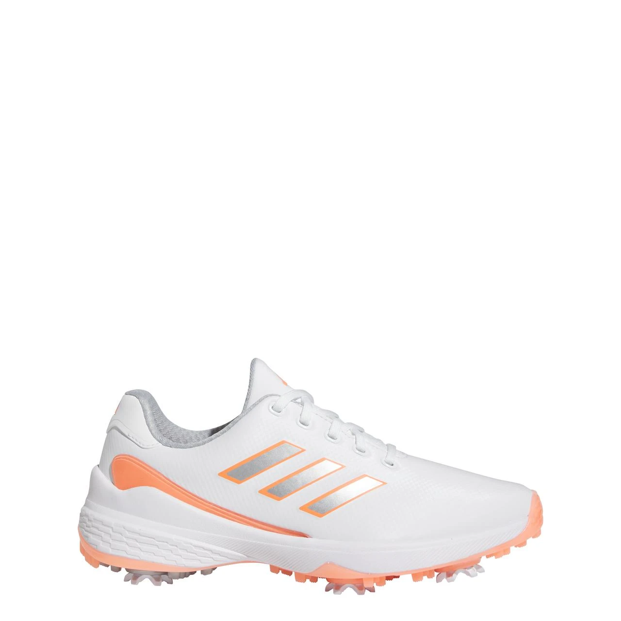 ADIDAS Women's ZG23 Spiked Golf Shoe - White/Peach 1 ADIDAS Women's ZG23 Spiked Golf Shoe - White/Peach