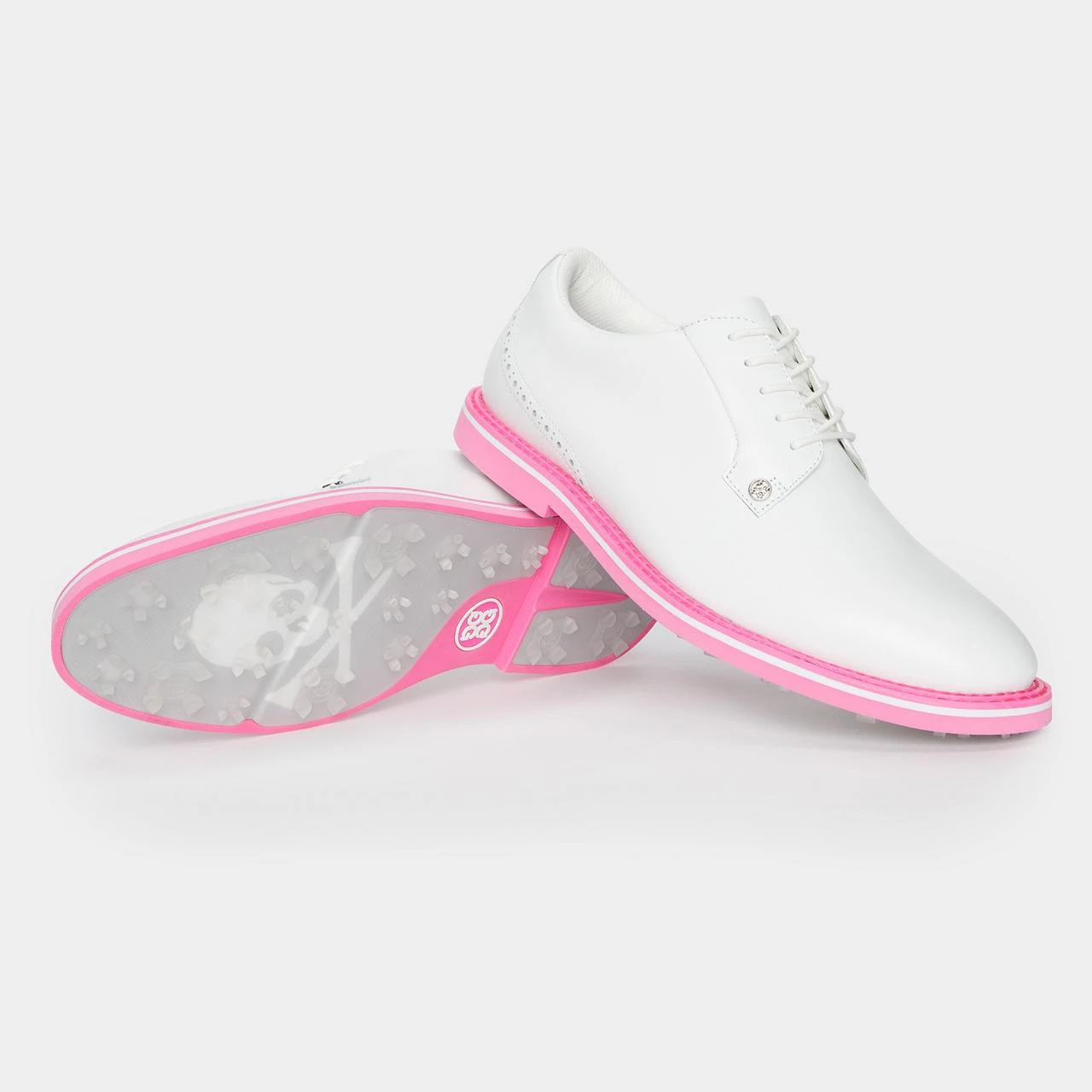 G/FORE Men's Brogue Heel Gallivanter Spikeless Golf Shoe - White/Pink 6 G/FORE Men's Brogue Heel Gallivanter Spikeless Golf Shoe - White/Pink - Image 6