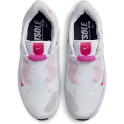 Nike Women's React Ace Tour Spikeless Golf Shoe - White/Pink -Best Golf Pink 14