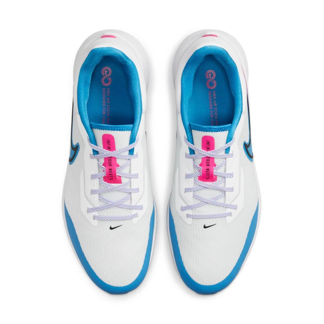 Nike Air Zoom Infinity Tour NXT% Spikeless Golf Shoe - White/Blue/Pink 9 Nike Air Zoom Infinity Tour NXT% Spikeless Golf Shoe - White/Blue/Pink - Image 9