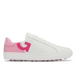 G/FORE Women's Two Tone Perf Disruptor Spikeless Golf Shoe- White/Pink