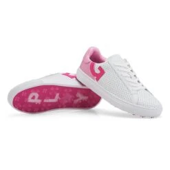 G/FORE Women's Two Tone Perf Disruptor Spikeless Golf Shoe- White/Pink -Best Golf Pink 46