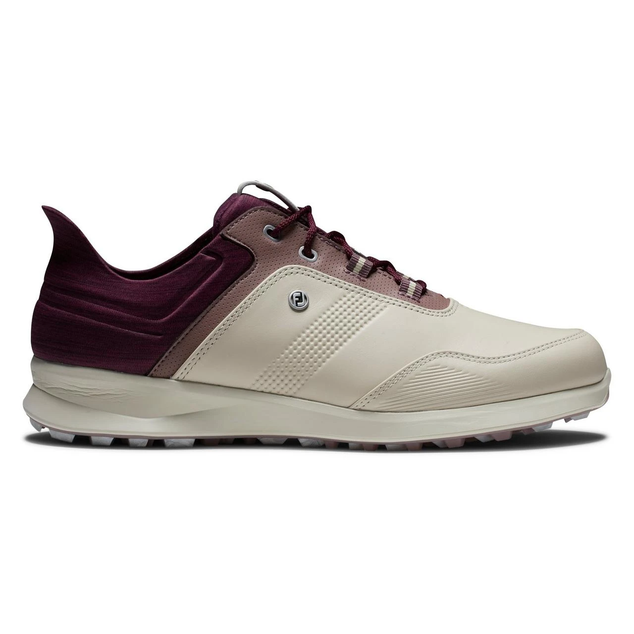 FootJoy Women's Stratos Spikeless Golf Shoe - Beige/Purple 1 FootJoy Women's Stratos Spikeless Golf Shoe - Beige/Purple