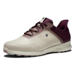 FootJoy Women's Stratos Spikeless Golf Shoe - Beige/Purple 9 FootJoy Women's Stratos Spikeless Golf Shoe - Beige/Purple -Best Golf Purple 9