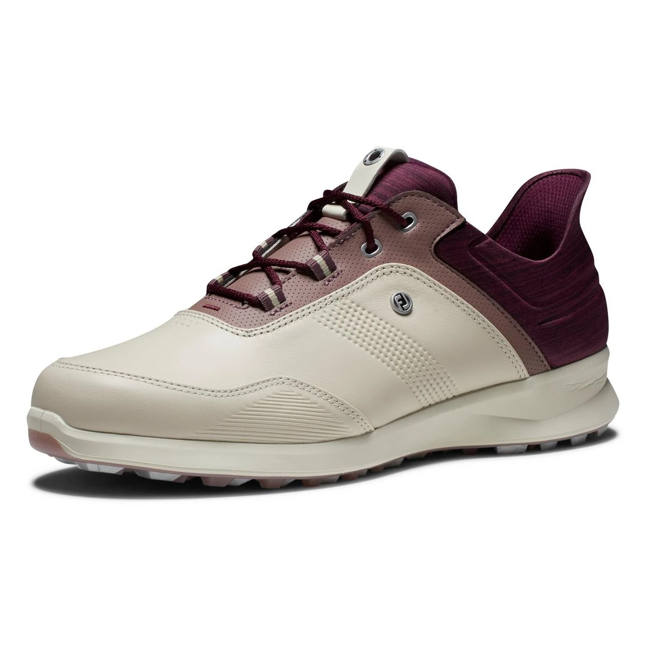 FootJoy Women's Stratos Spikeless Golf Shoe - Beige/Purple 4 FootJoy Women's Stratos Spikeless Golf Shoe - Beige/Purple - Image 4