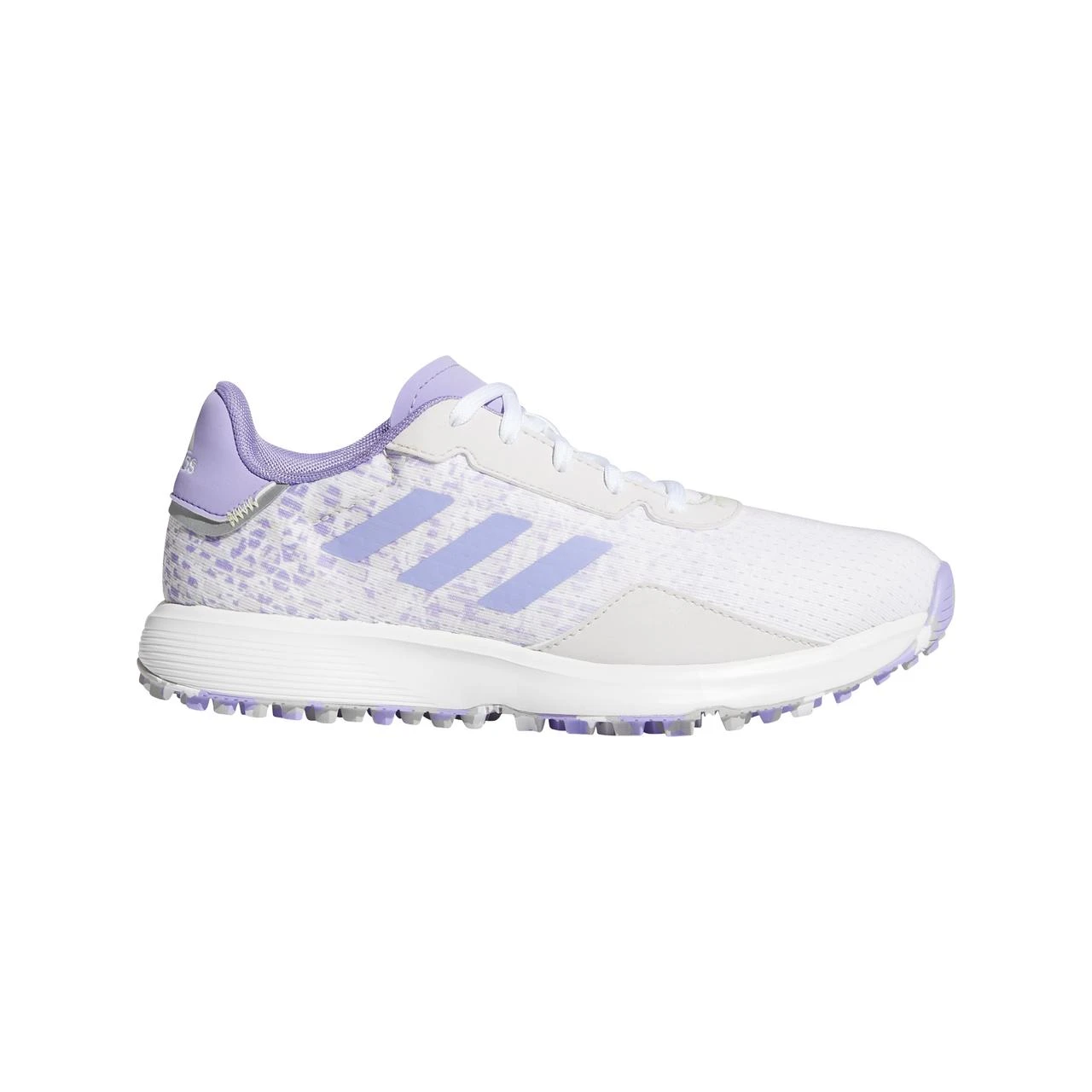 ADIDAS Junior S2G Spikeless Golf Shoe - White/Purple 1 ADIDAS Junior S2G Spikeless Golf Shoe - White/Purple