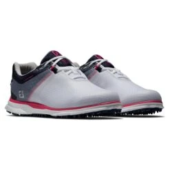 FootJoy Women's Pro SL Sport Spikeless Golf Shoe - White/Grey/Red -Best Golf Red 35