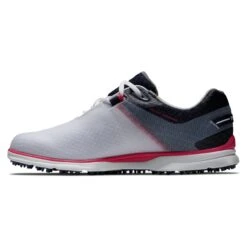 FootJoy Women's Pro SL Sport Spikeless Golf Shoe - White/Grey/Red -Best Golf Red 37