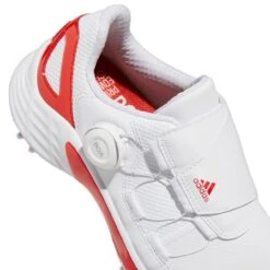 ADIDAS Women's ZG21 BOA Spiked Golf Shoe - White/Red -Best Golf Red 41