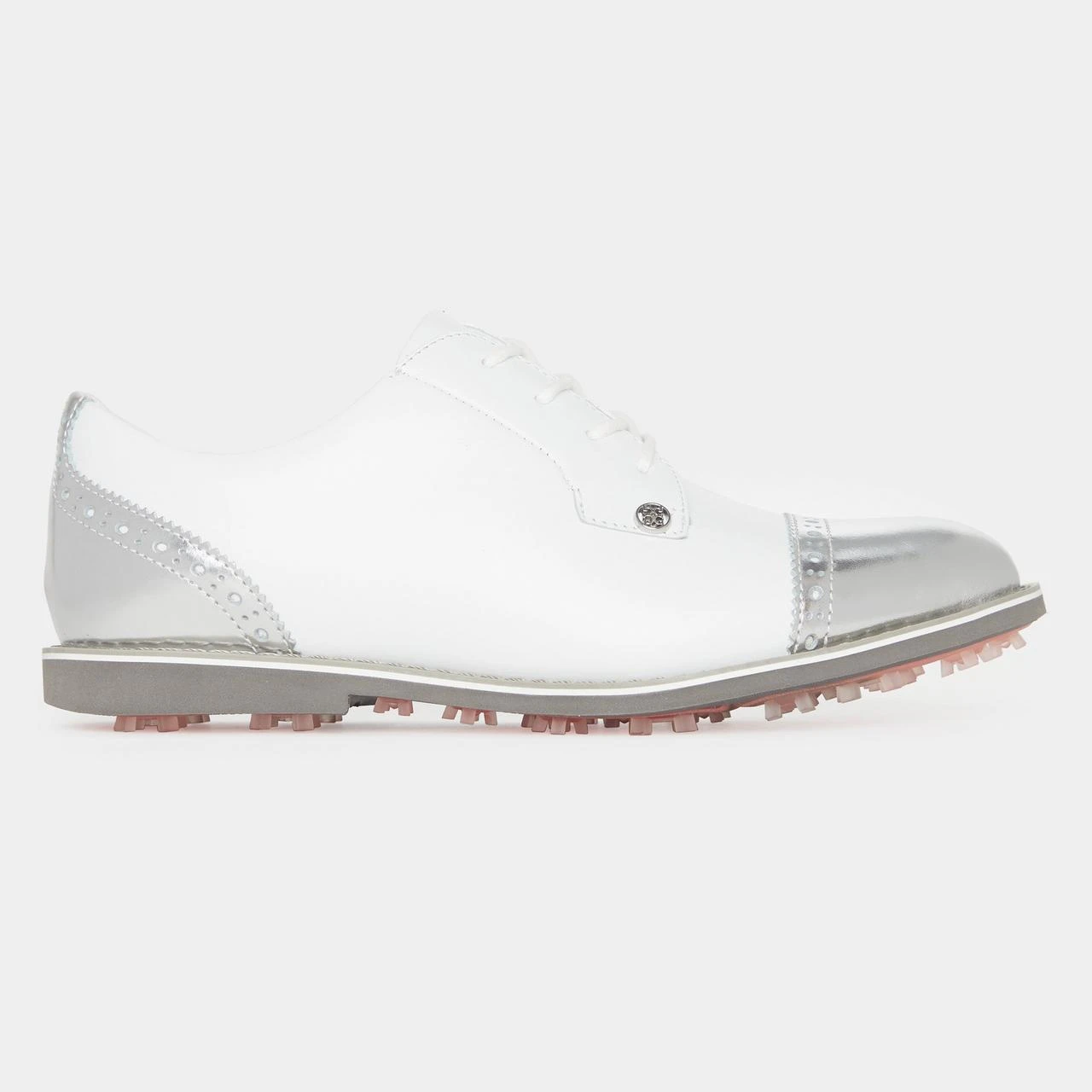 G/FORE Women's Cap Toe Gallivanter Spikeless Golf Shoe - White/Silver 1 G/FORE Women's Cap Toe Gallivanter Spikeless Golf Shoe - White/Silver