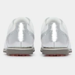 G/FORE Women's Cap Toe Gallivanter Spikeless Golf Shoe - White/Silver 9 G/FORE Women's Cap Toe Gallivanter Spikeless Golf Shoe - White/Silver -Best Golf Silver 18