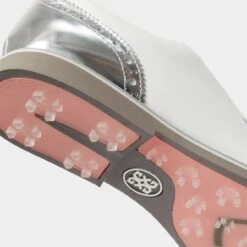 G/FORE Women's Cap Toe Gallivanter Spikeless Golf Shoe - White/Silver 10 G/FORE Women's Cap Toe Gallivanter Spikeless Golf Shoe - White/Silver -Best Golf Silver 19