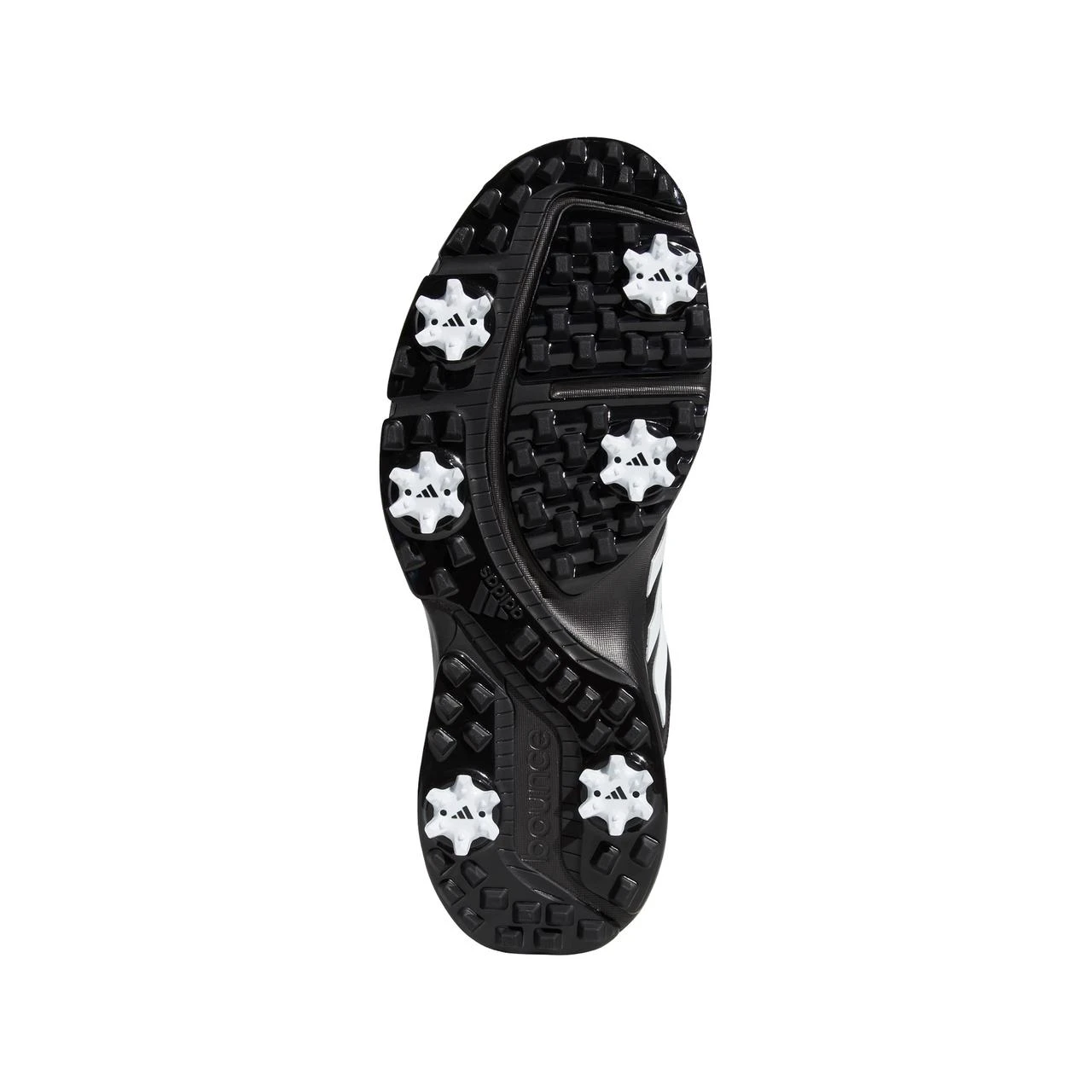 ADIDAS Men's 360 Bounce 2 Spiked Golf Shoe - White/Black/Silver 2 ADIDAS Men's 360 Bounce 2 Spiked Golf Shoe - White/Black/Silver - Image 2