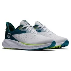 FootJoy Women's Flex XP Spikeless Golf Shoe - White/Teal -Best Golf Teal 2