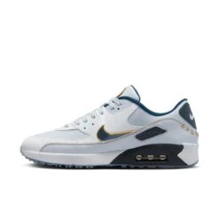 Nike Air Max 90 G NRG Spikeless Golf Shoe-Gold/Navy/White -Best Golf White 25