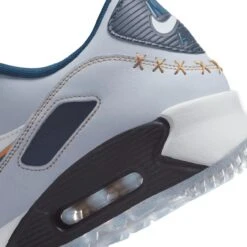 Nike Air Max 90 G NRG Spikeless Golf Shoe-Gold/Navy/White -Best Golf White 28