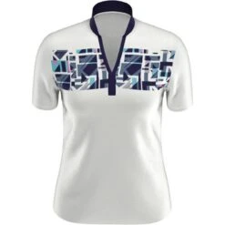Callaway Women's Swing Tech Chest Print Short Sleeve Polo