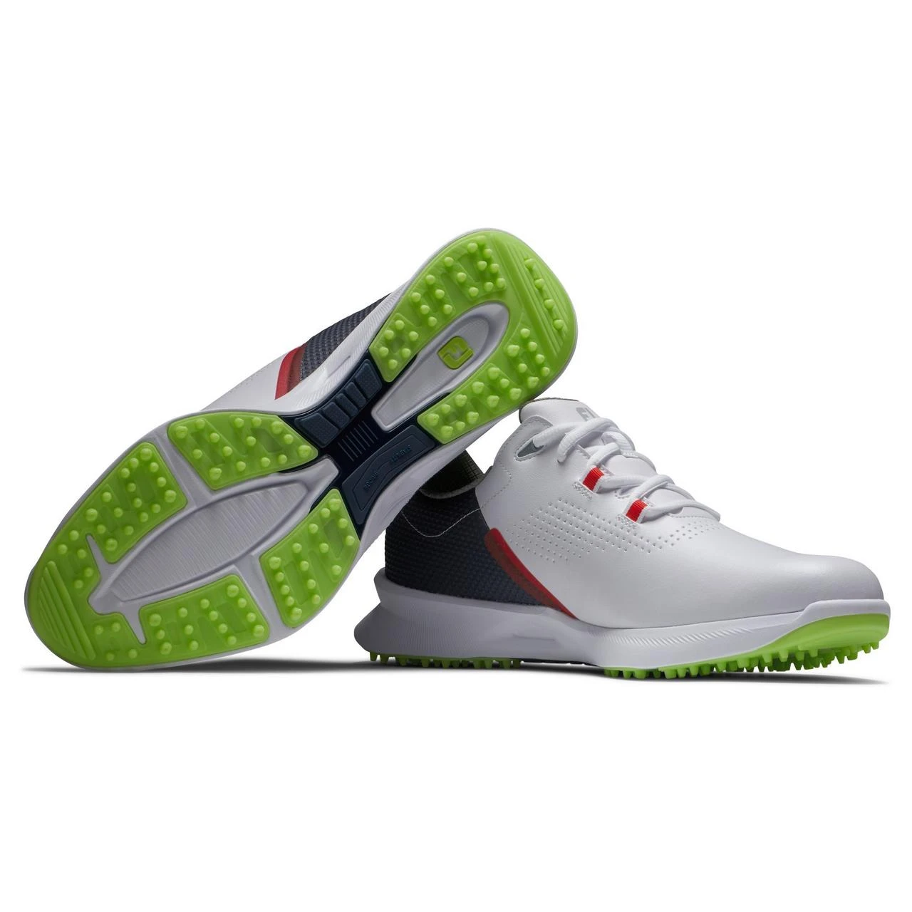 FootJoy Men's Fuel Spikeless Golf Shoe - White/Navy/Yellow 2 FootJoy Men's Fuel Spikeless Golf Shoe - White/Navy/Yellow - Image 2